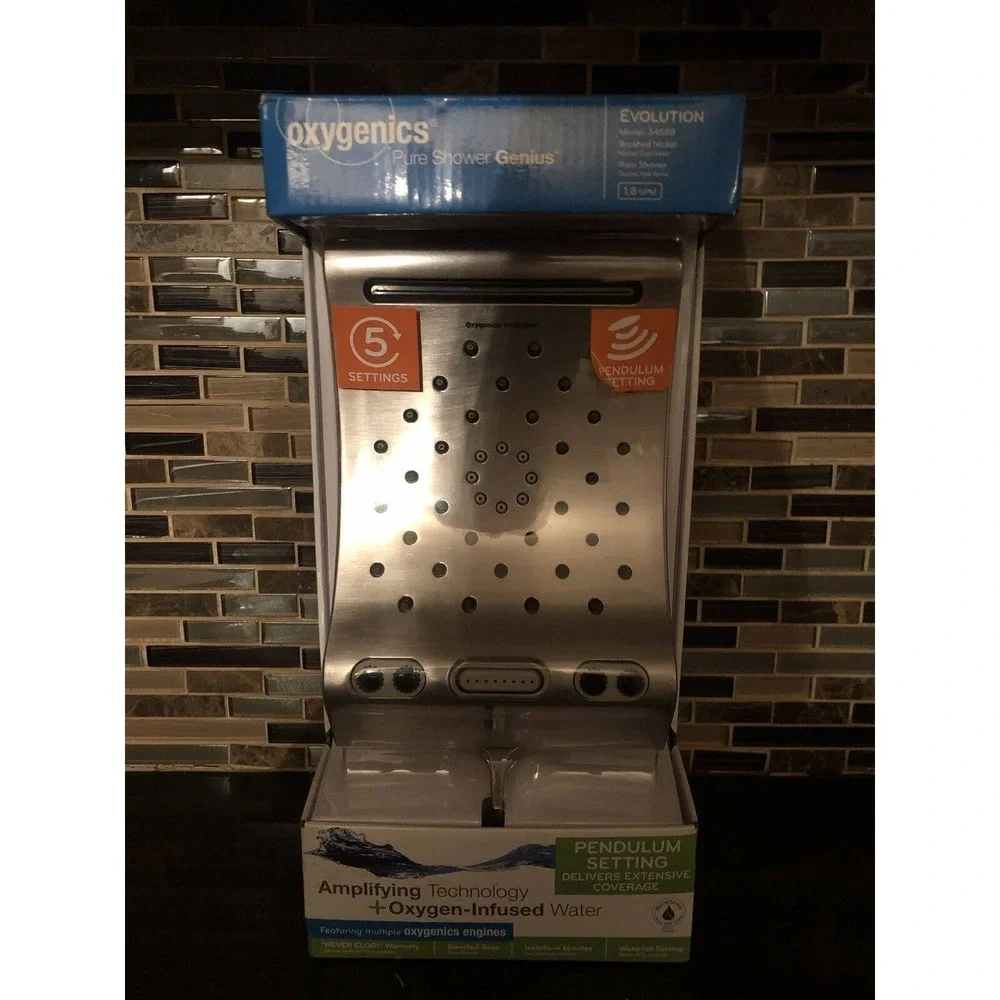 Oxygenics Pure‎ Evolution Rain Shower Head Genius Oxygen-Infused - NEW